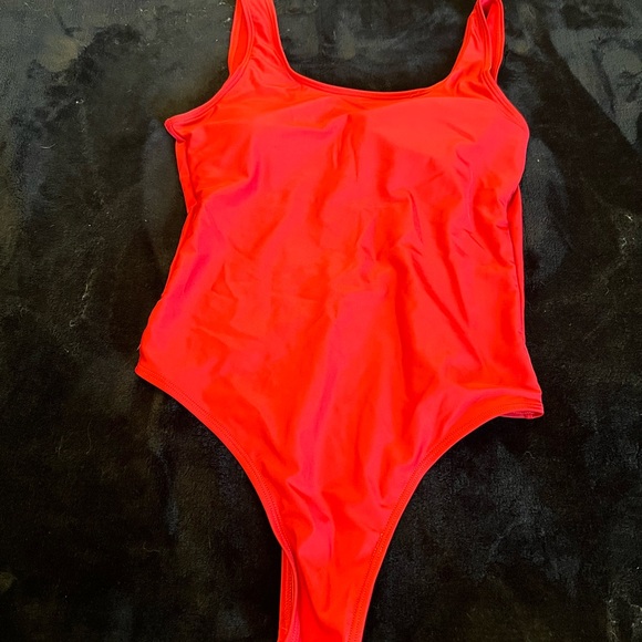 SHEIN Red and Black Swimsuit - Picture 1 of 3